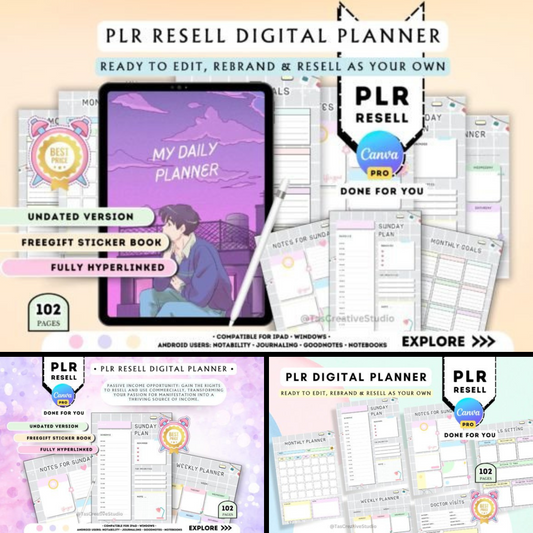 Minimalist PLR Digital Planner - Canva