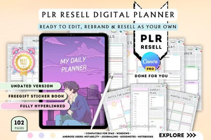 Minimalist PLR Digital Planner - Canva