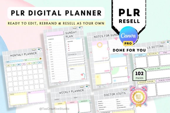 Minimalist PLR Digital Planner - Canva