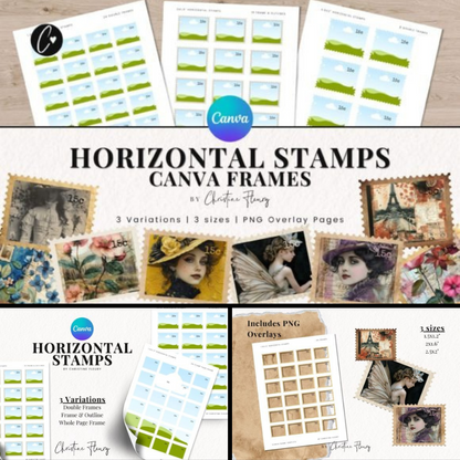 Horizontal Stamps Canva Frame Template