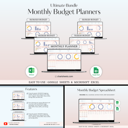 Monthly Budget Spreadsheets Templates