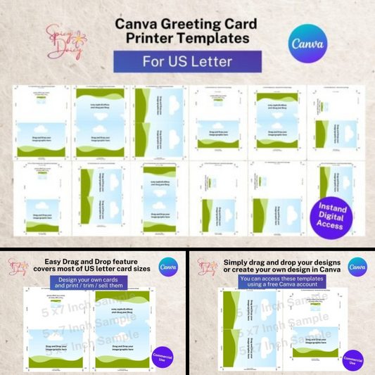 Greeting Card Canva Template - US Letter