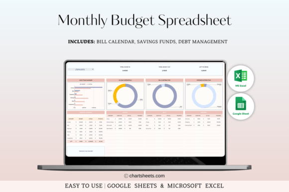 Monthly Budget Spreadsheets Templates