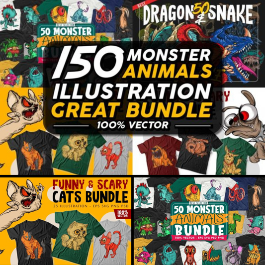 Monster Animals Sublimation Mega Bundle